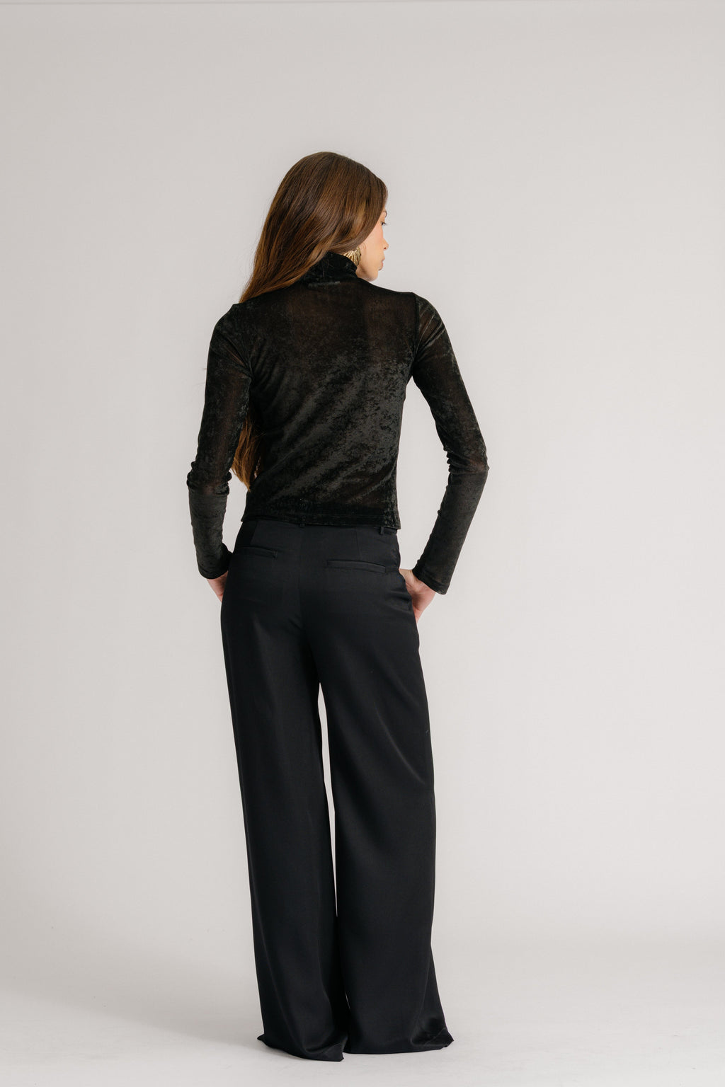 ADRIANNA EXAGGERATED WIDE LEG PANT | BLACK