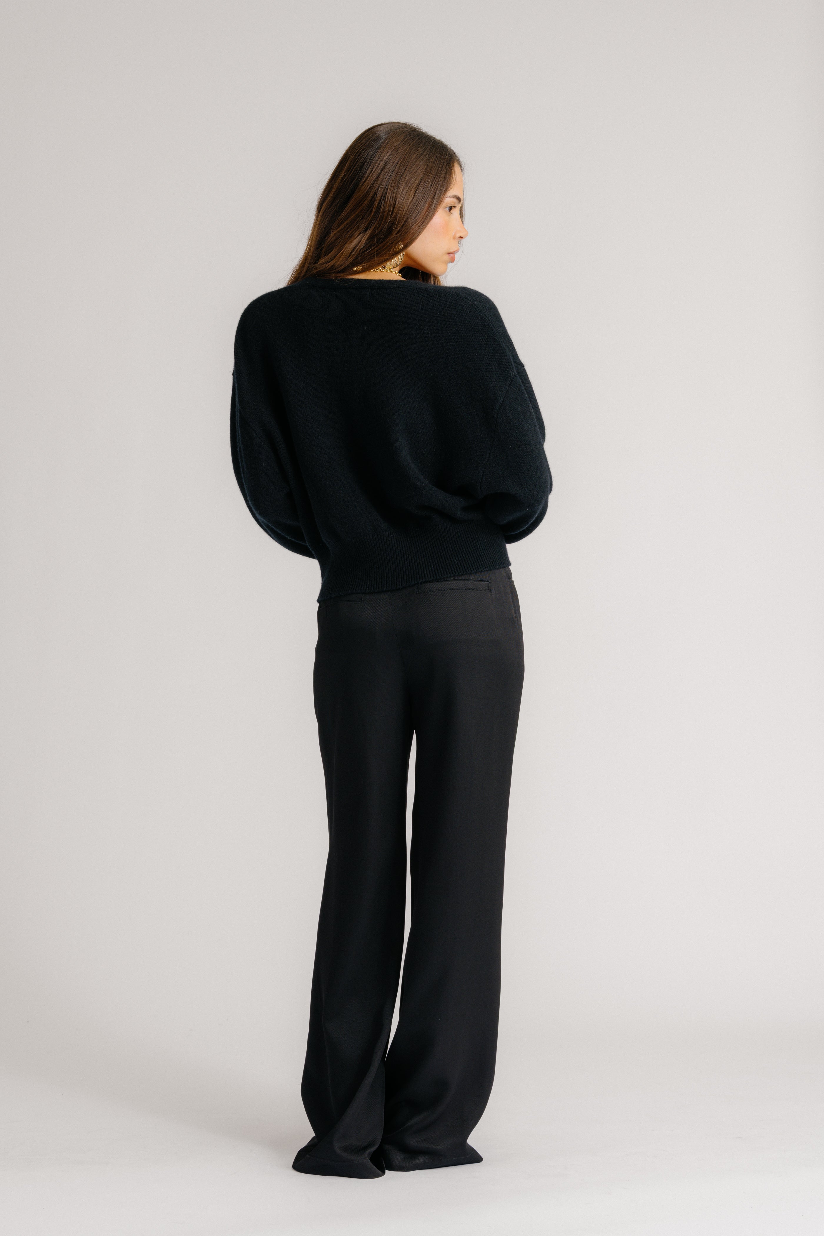ADRIANNA EXAGGERATED WIDE LEG PANT | BLACK