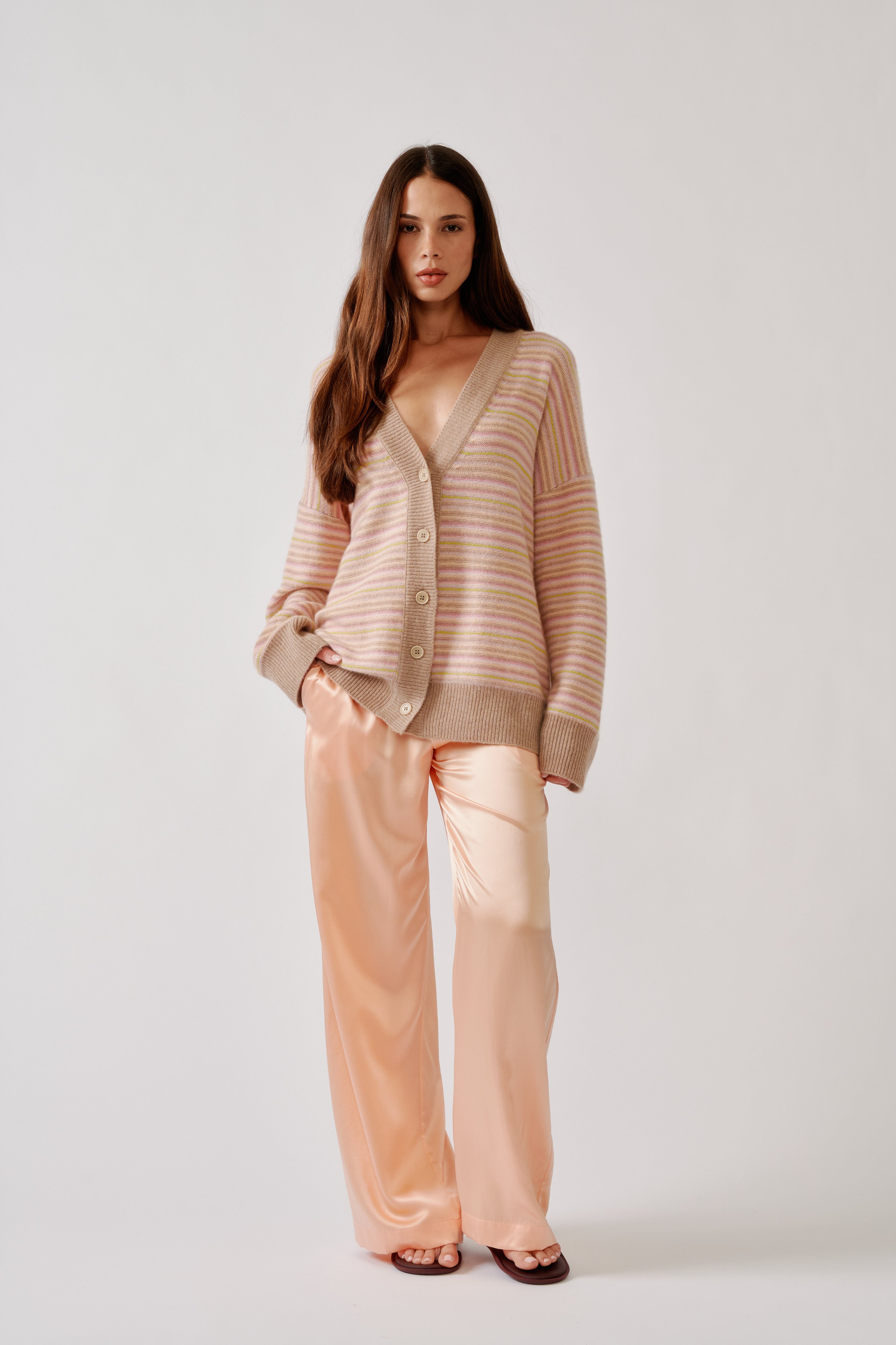 BRYNN  WIDE LEG SILK PANT | SHERBET