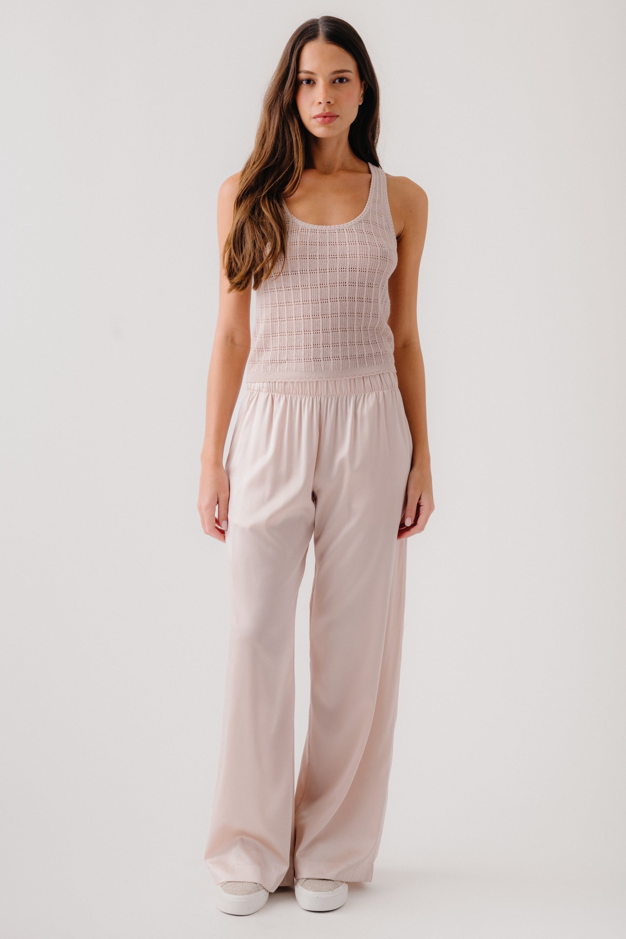 BRYNN HIGH RISE PULL ON WIDE LEG SILK PANT | LUNAR