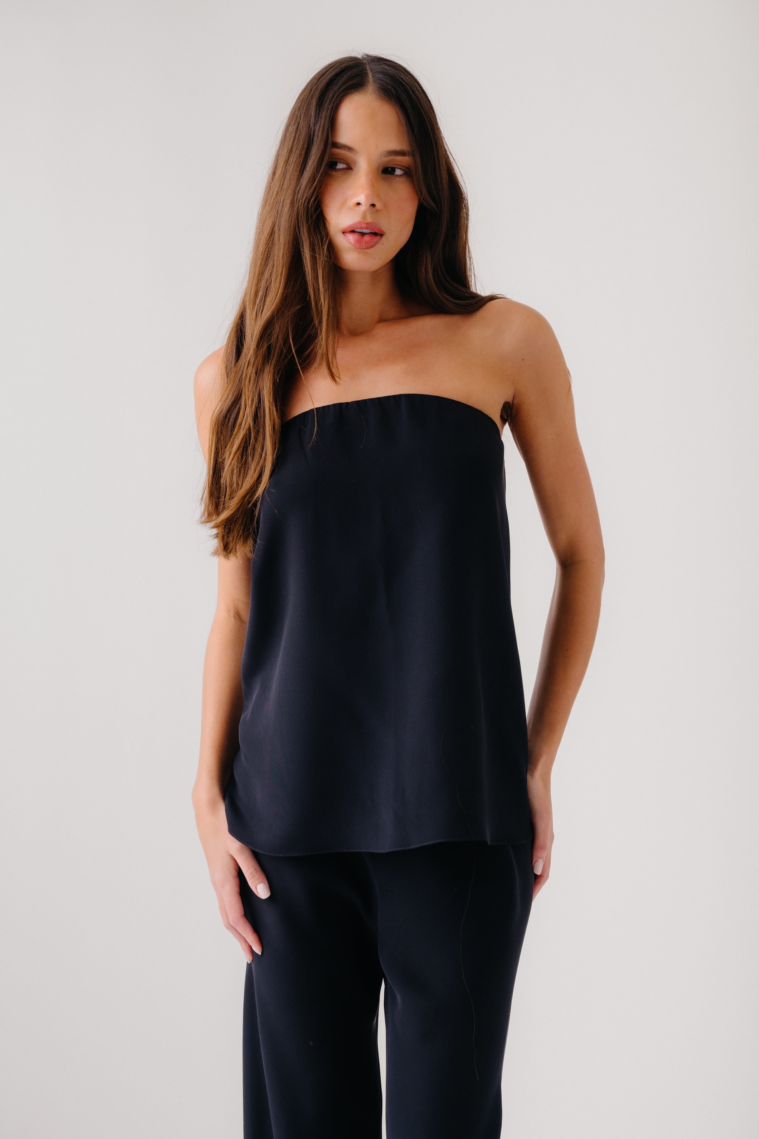 NAOMI SILK BIAS CUT PULL ON PANT | BLACK
