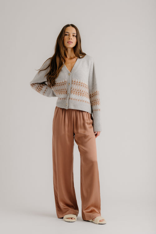 BRYNN HIGH RISE PULL ON WIDE LEG PANT | PRAIRIE SAND