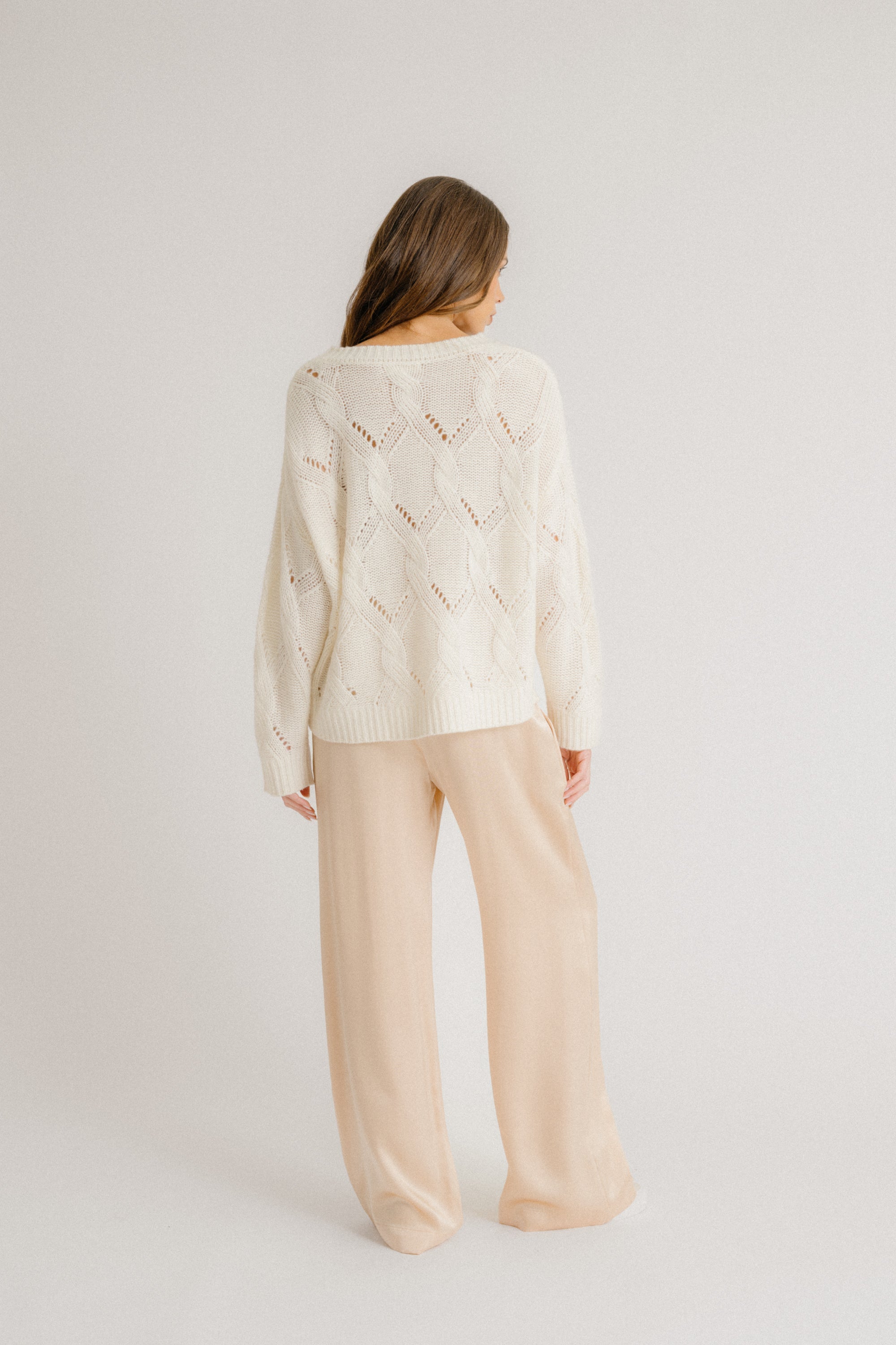 BRYNN  WIDE LEG SILK PANT | PINK SAND