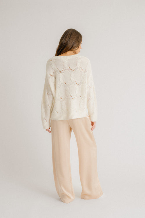 BRYNN  WIDE LEG SILK PANT | PINK SAND