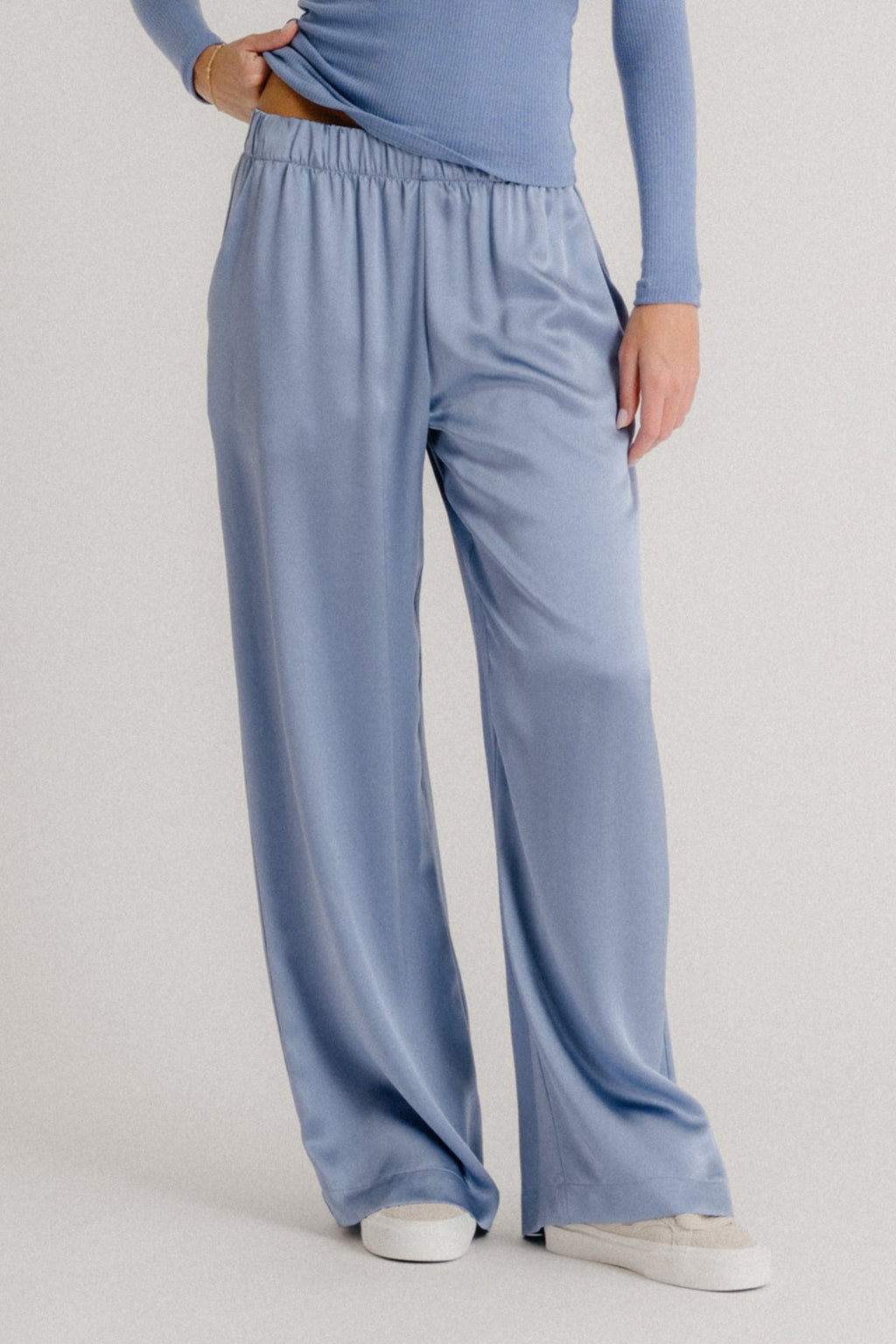 BRYNN WIDE LEG SILK PANT | PERIWINKLE