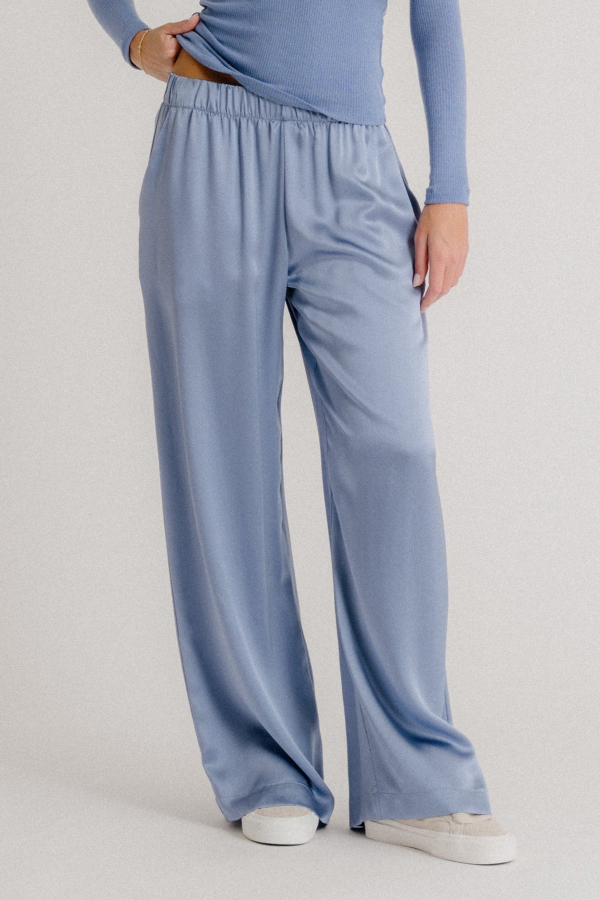 BRYNN WIDE LEG SILK PANT | PERIWINKLE